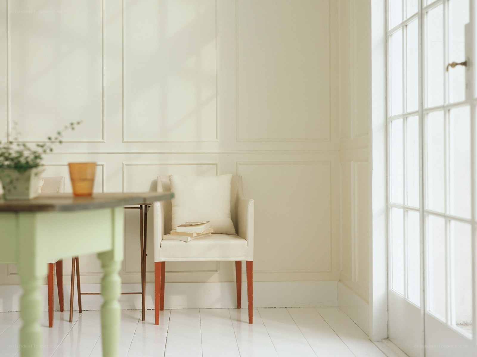 Sunlit room with armchair