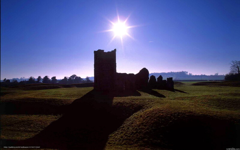 Sunlit ruins at dawn