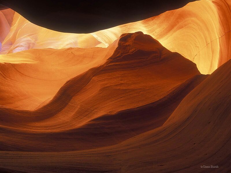 Sunlit sandstone canyon
