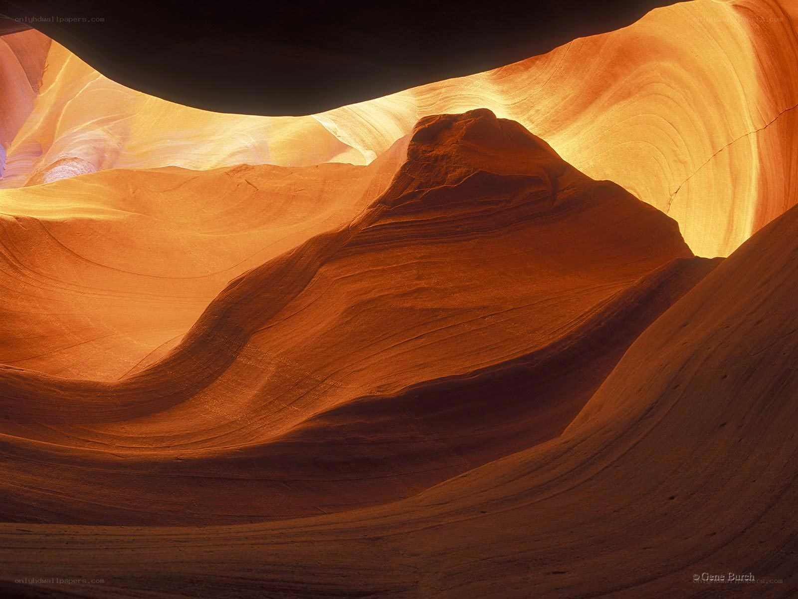 Sunlit sandstone canyon