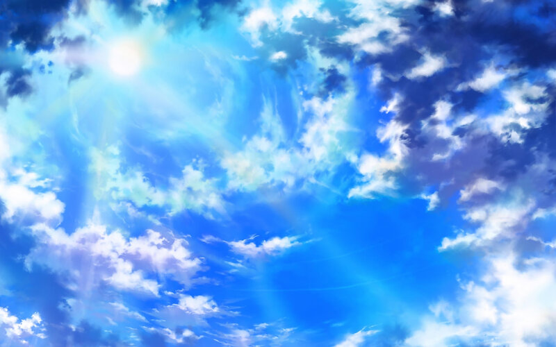 Sunlit Sky with Clouds — Blue, Serene