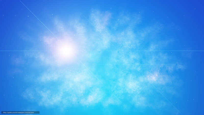 Sunlit sky with clouds