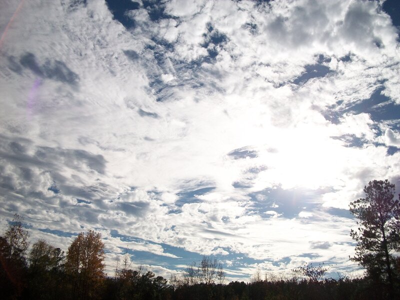 Sunlit Sky with Clouds — White