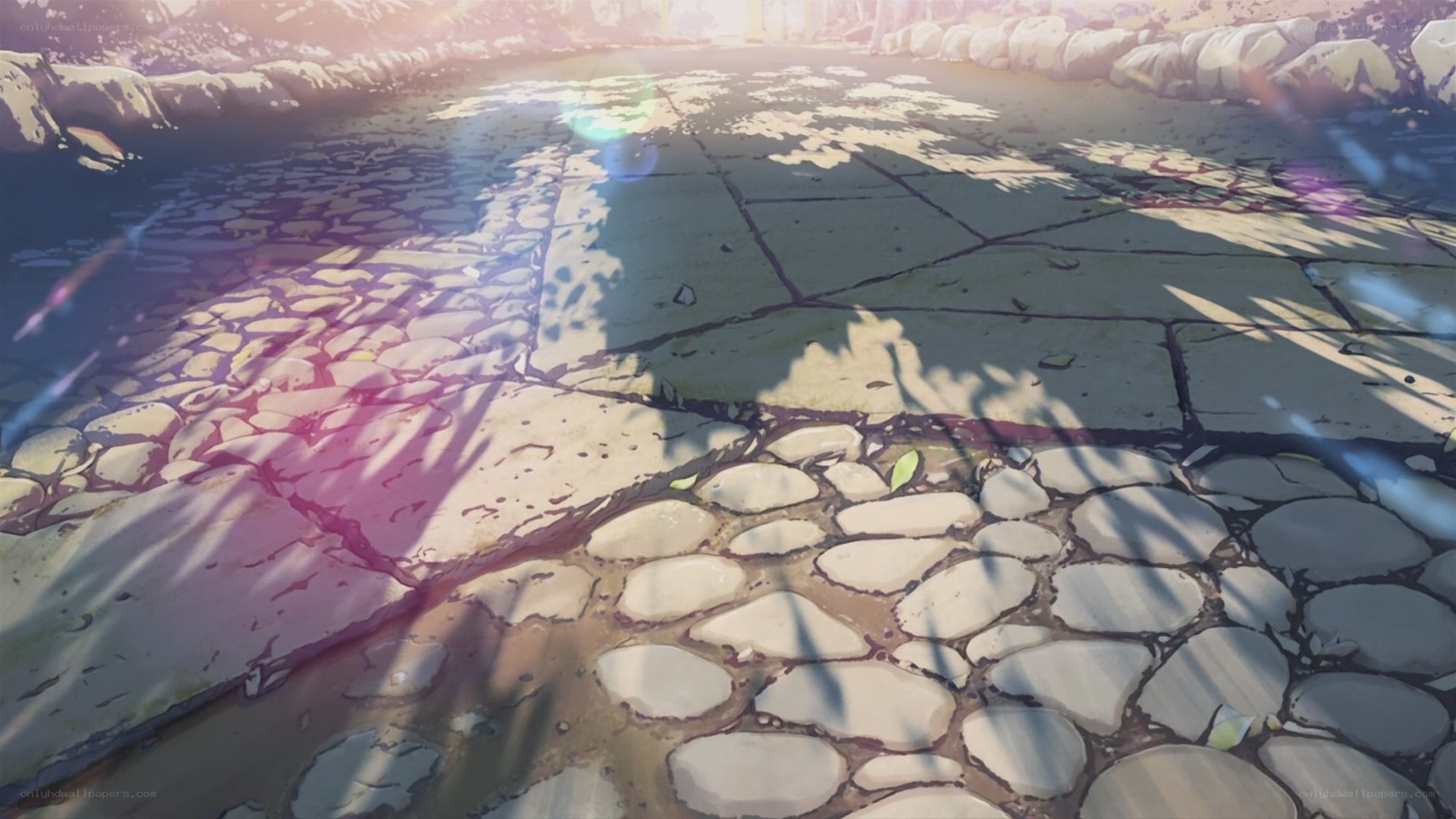 sunlit stone path