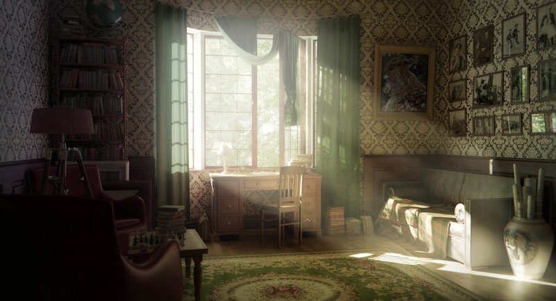 Sunlit Study Room