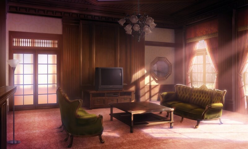 Sunlit vintage living room