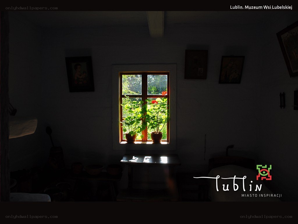 Sunlit window in a dark room
