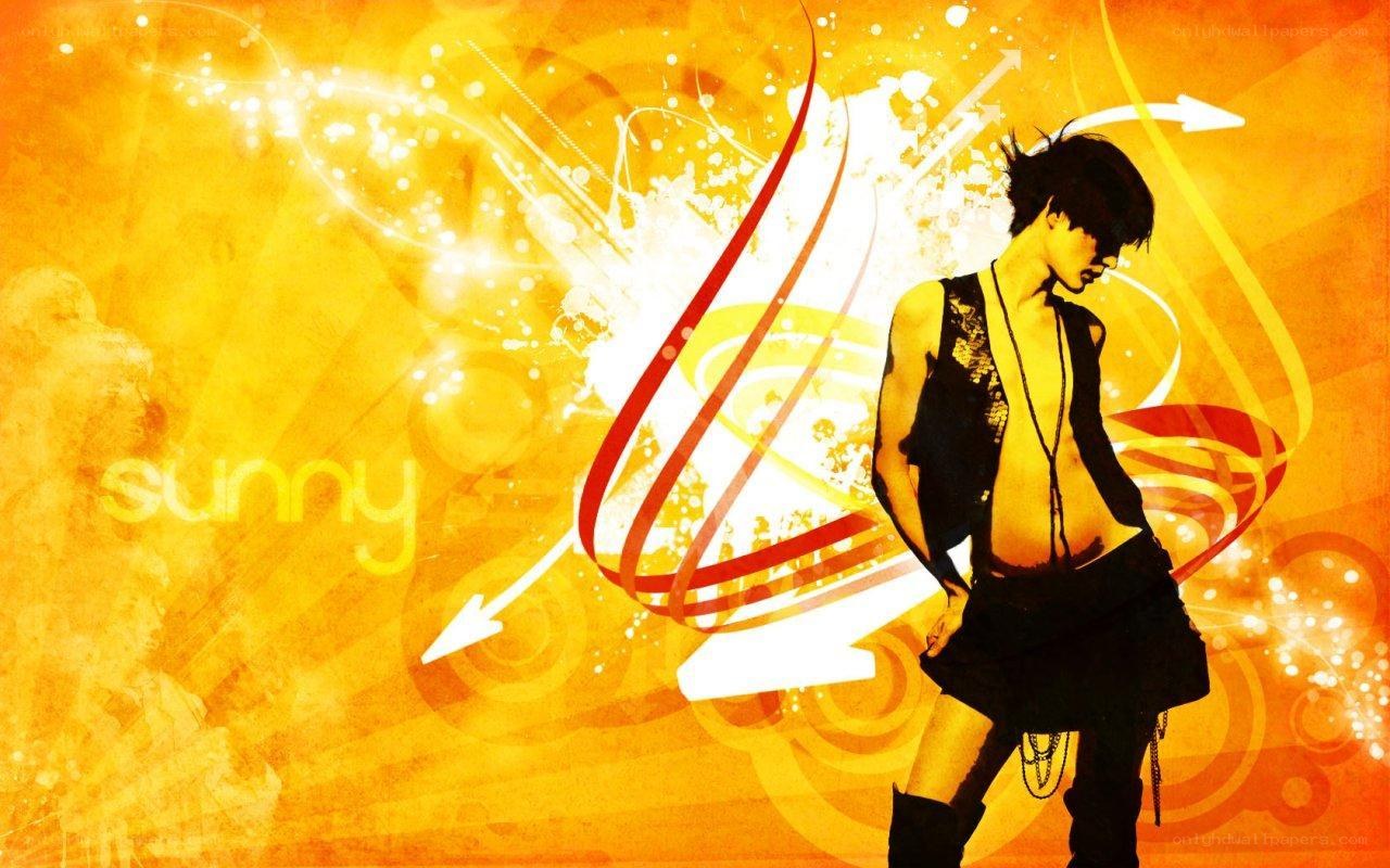 sunny artwork with stylized figure