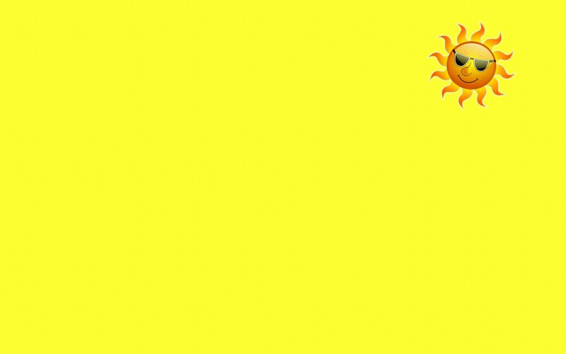 sunny emoji on yellow background