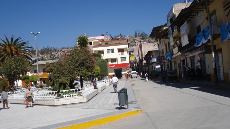 sunny street in a peruvian town