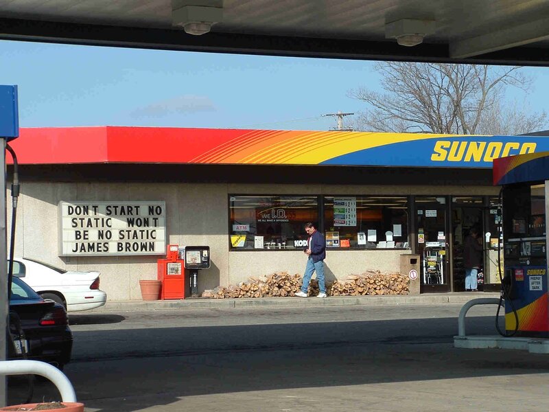 Sunoco gas station with sign