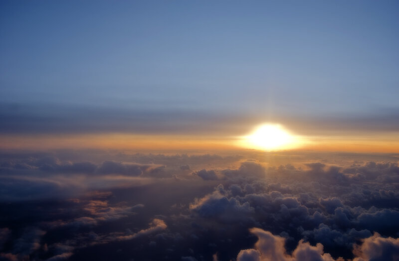 Sunrise Above Clouds — Blue
