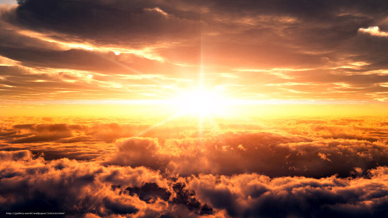 Sunrise Above Clouds — Orange, Dramatic