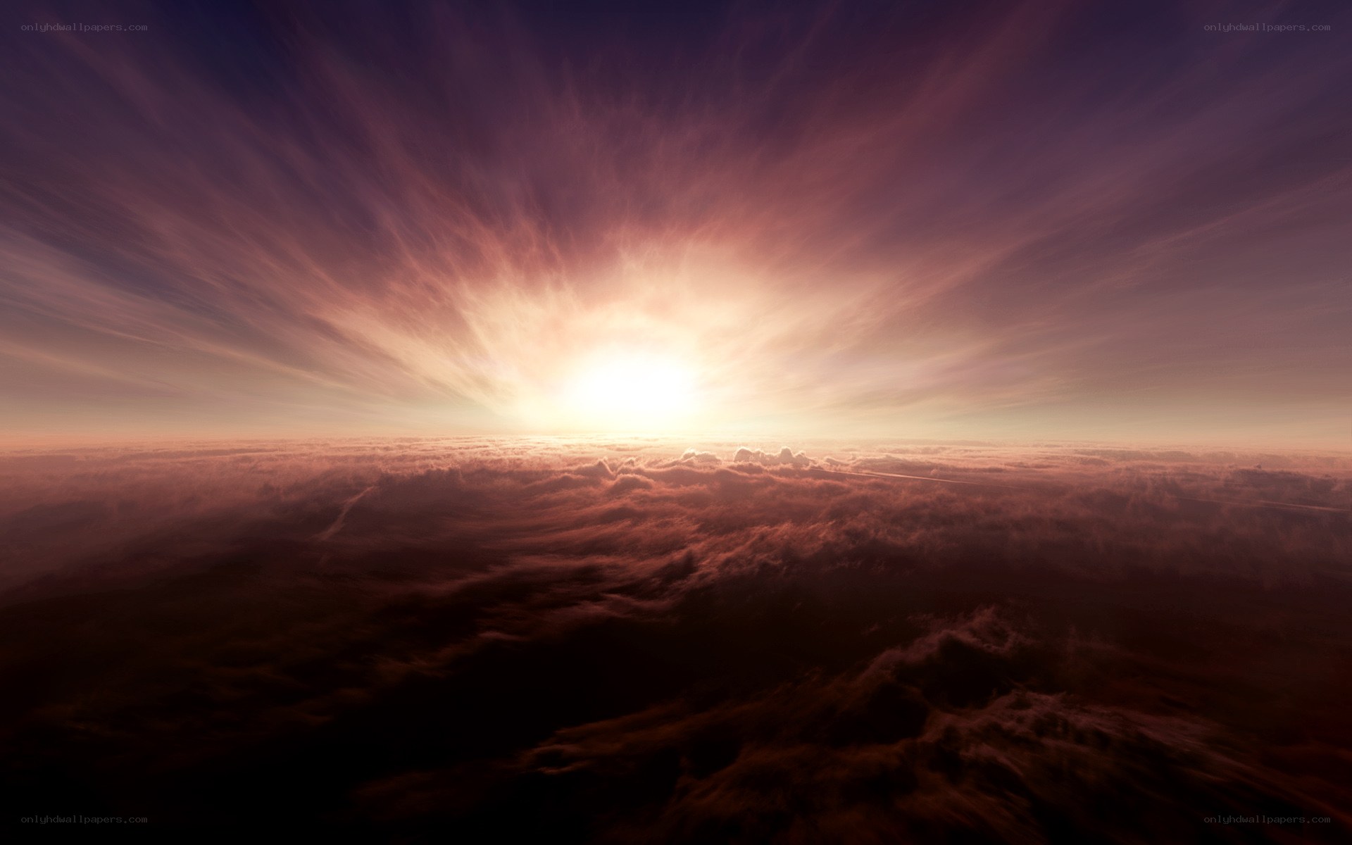Sunrise above the clouds