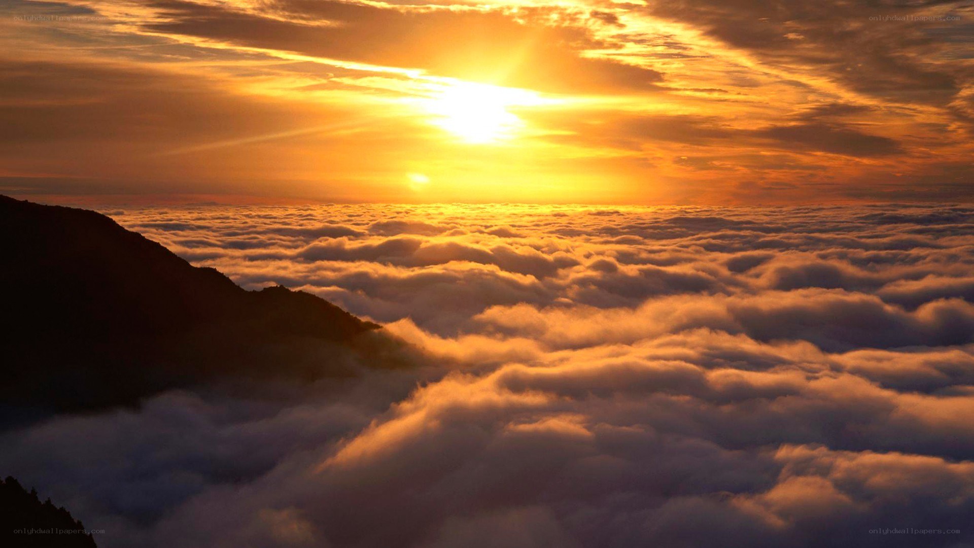 Sunrise above the clouds