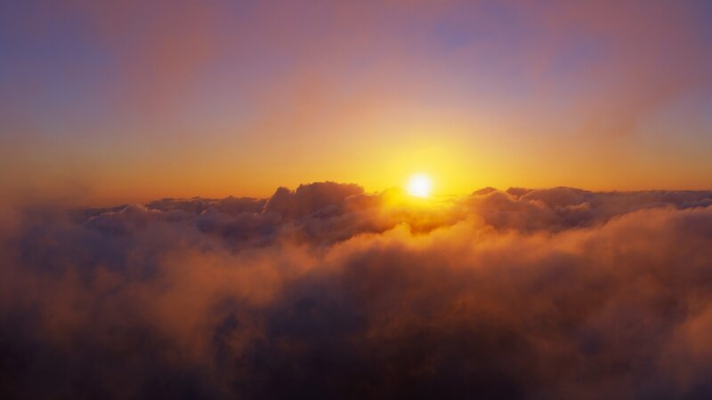 Sunrise above the clouds