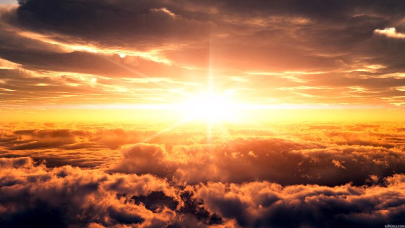 Sunrise above the clouds