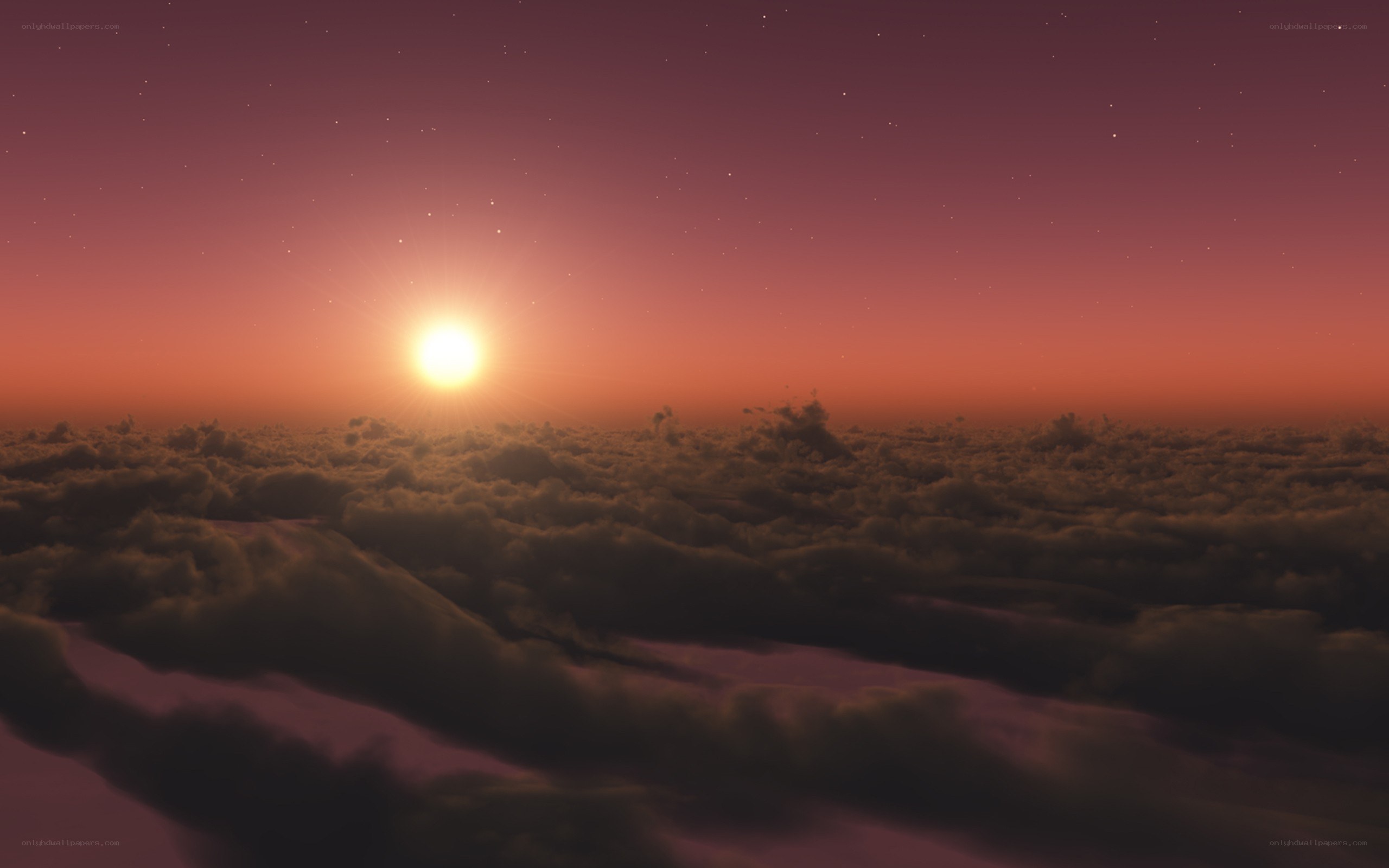 Sunrise above the clouds
