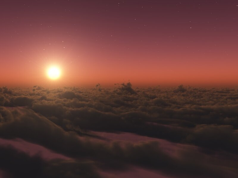 Sunrise above the clouds