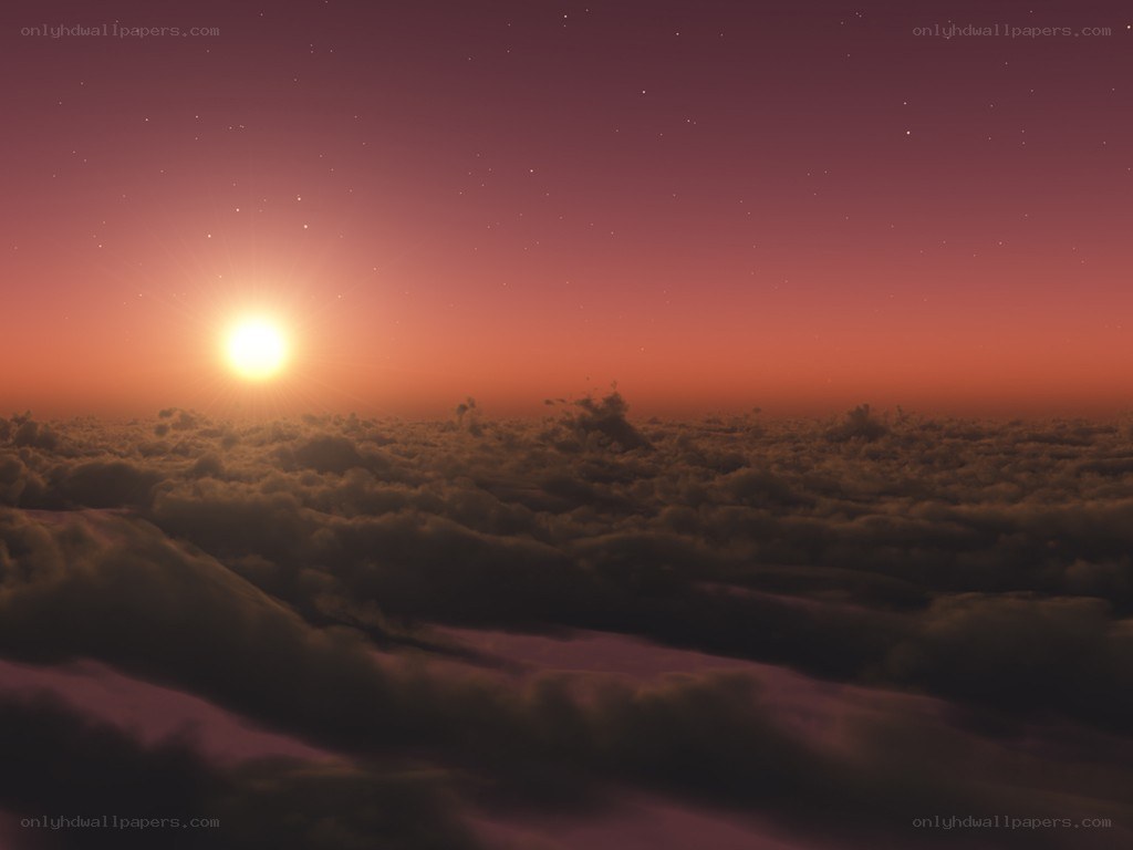 Sunrise above the clouds