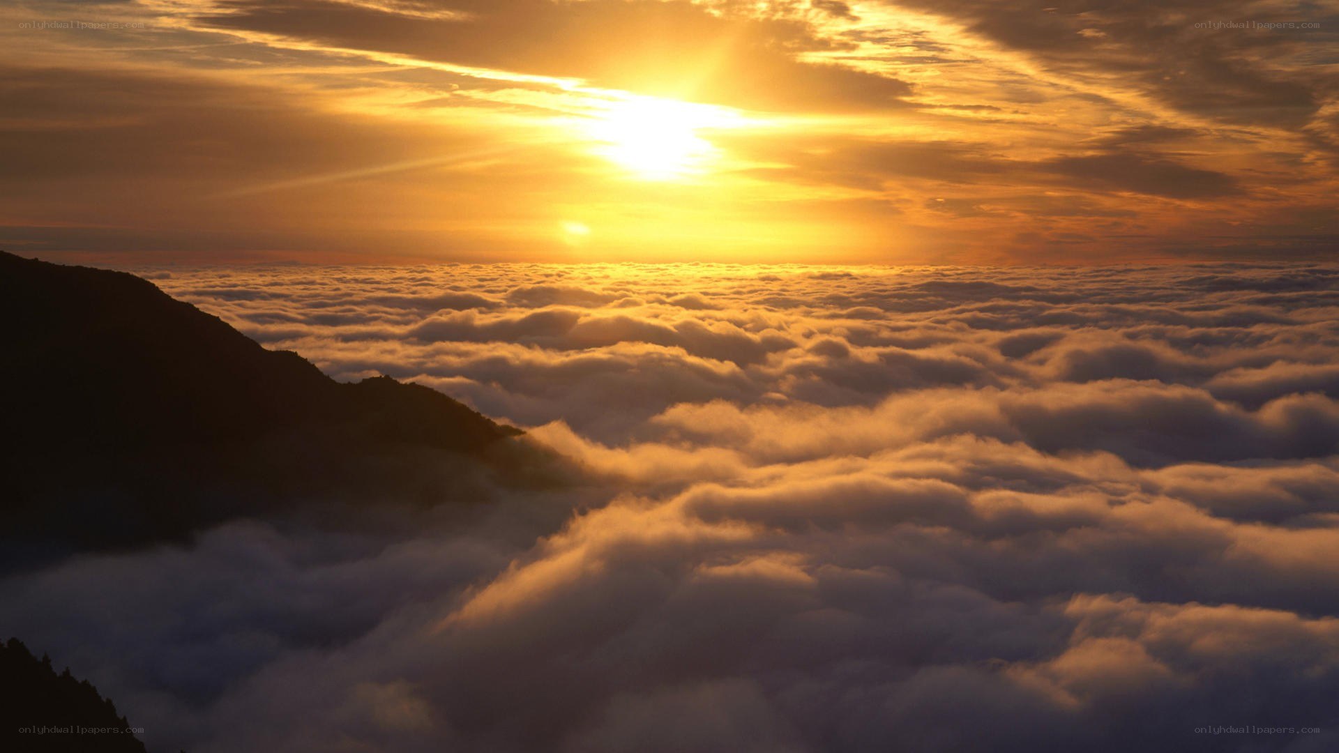 Sunrise above the clouds