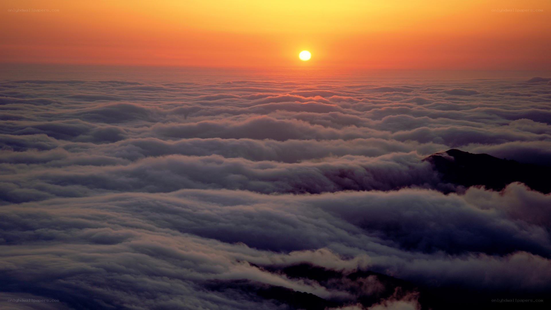 Sunrise above the clouds