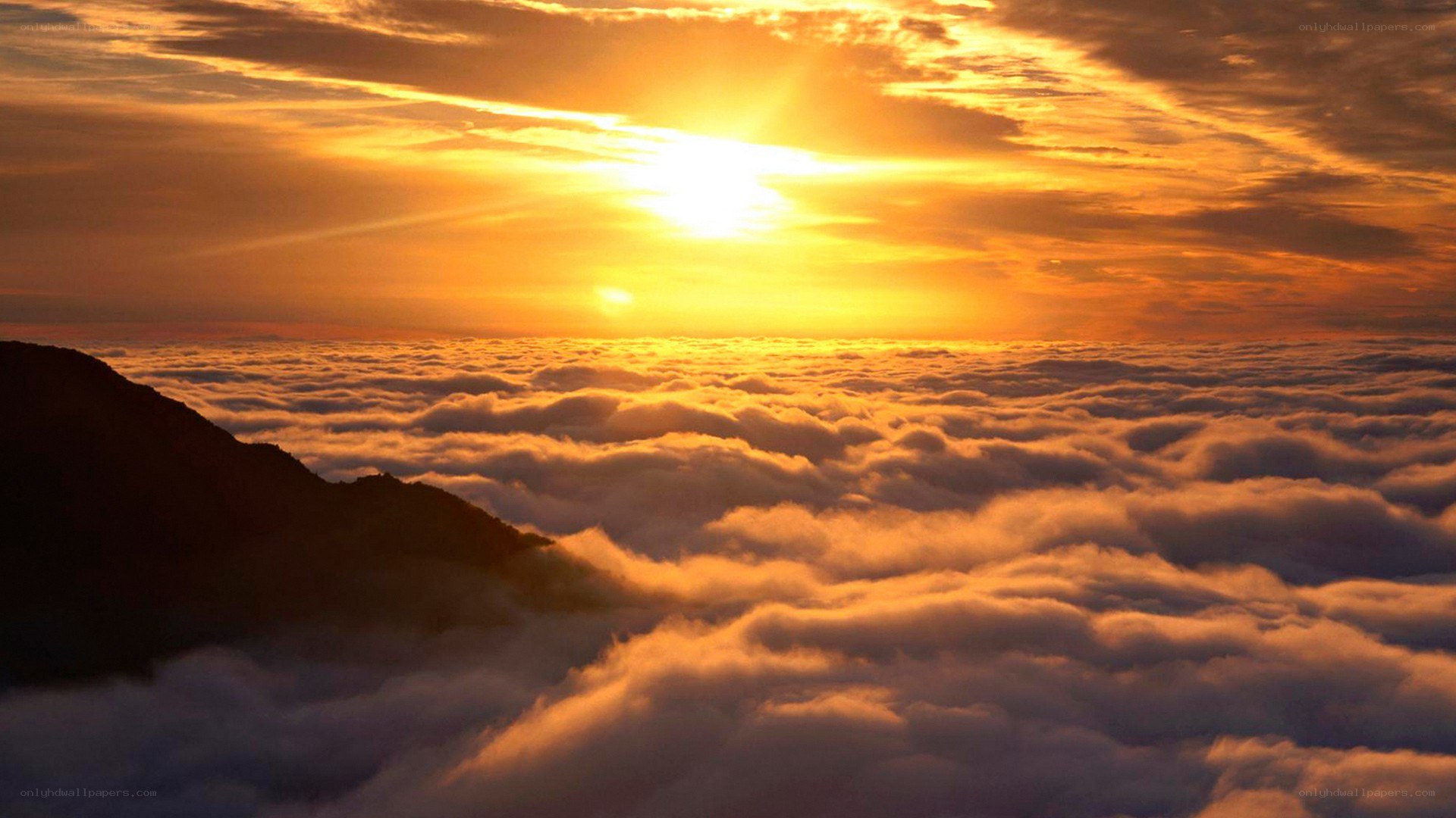 Sunrise above the clouds