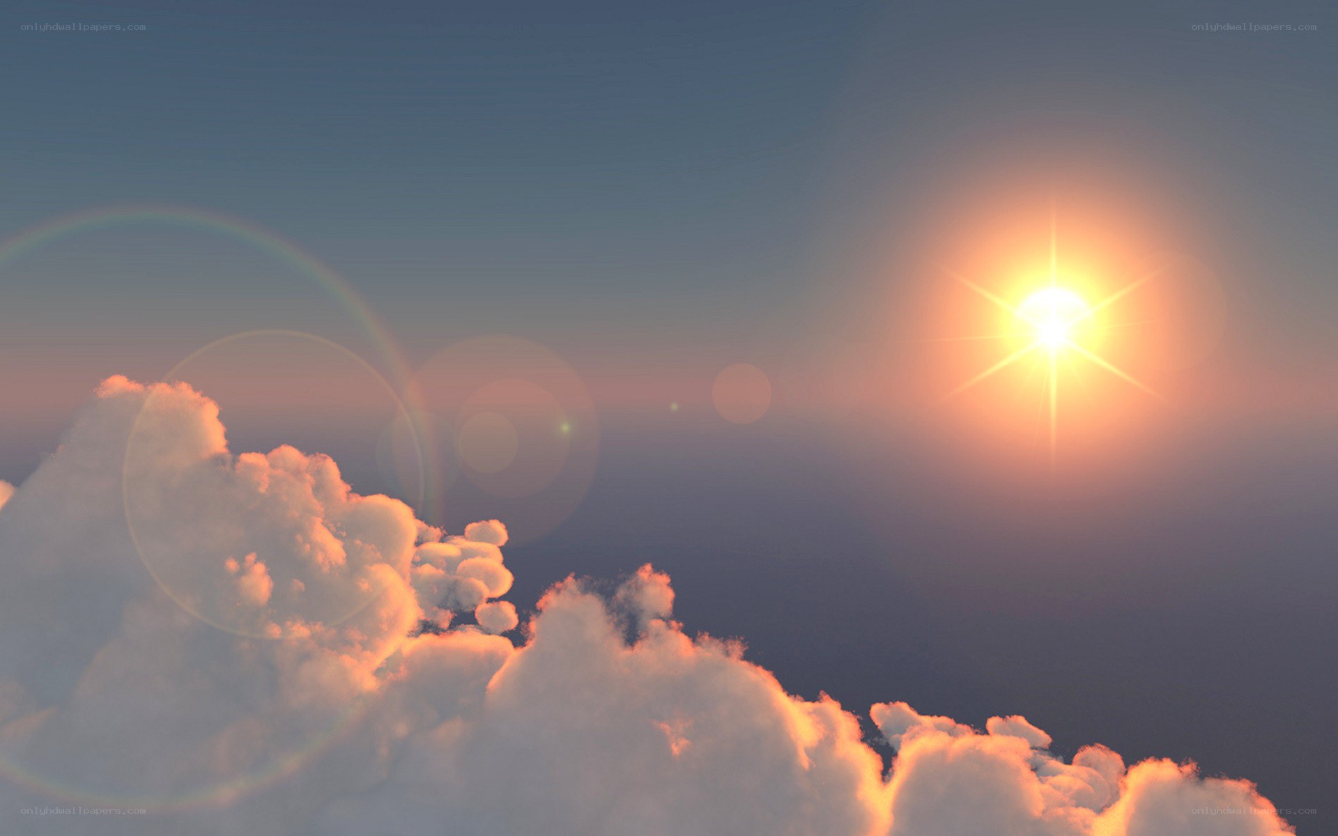 Sunrise above the clouds