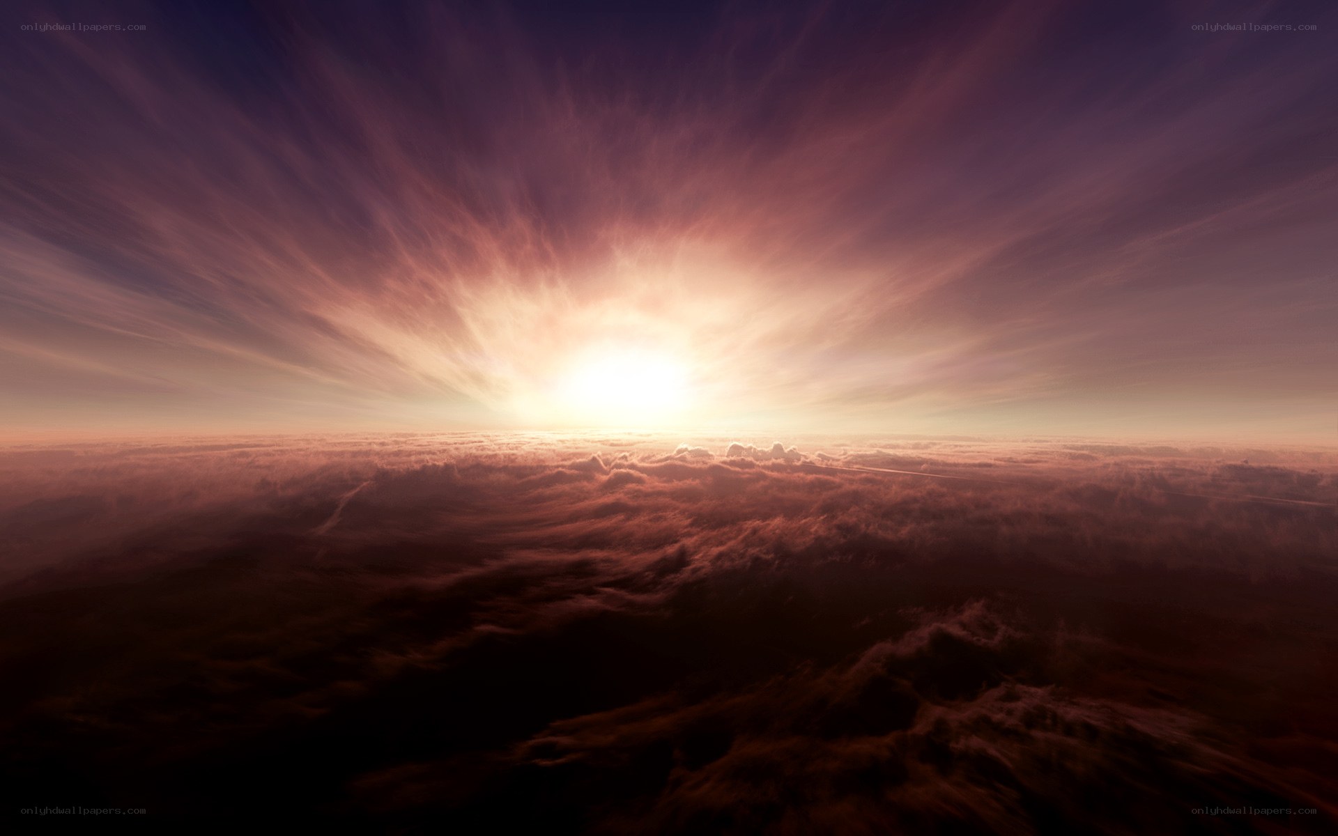 Sunrise above the clouds