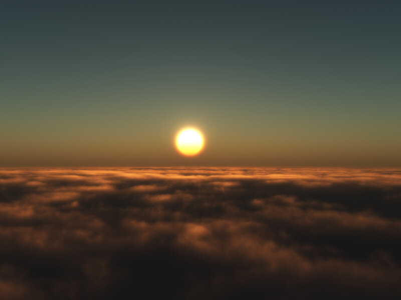 Sunrise above the clouds