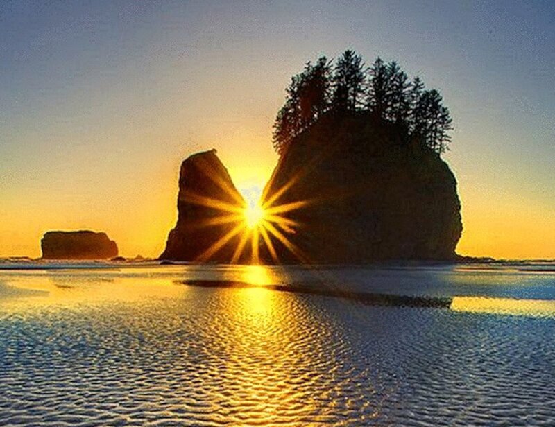 Sunrise Between Rock Formations