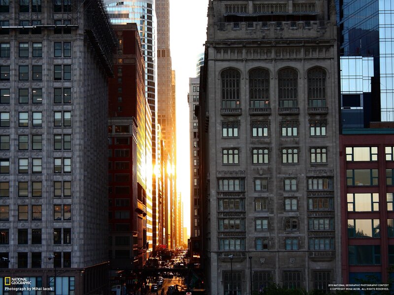 Sunrise Between Skyscrapers
