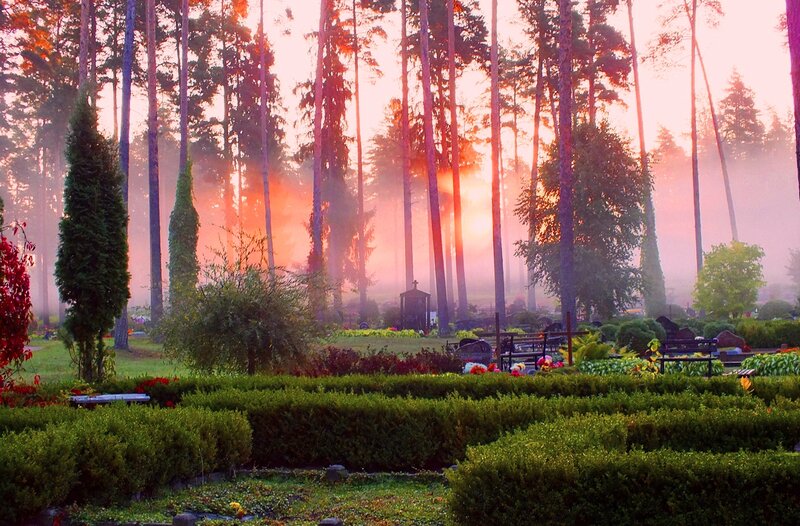 Sunrise in a Cemetery