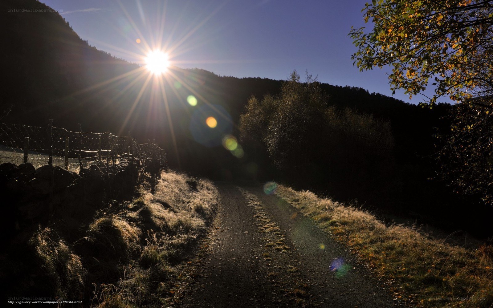 Sunrise on a mountain path
