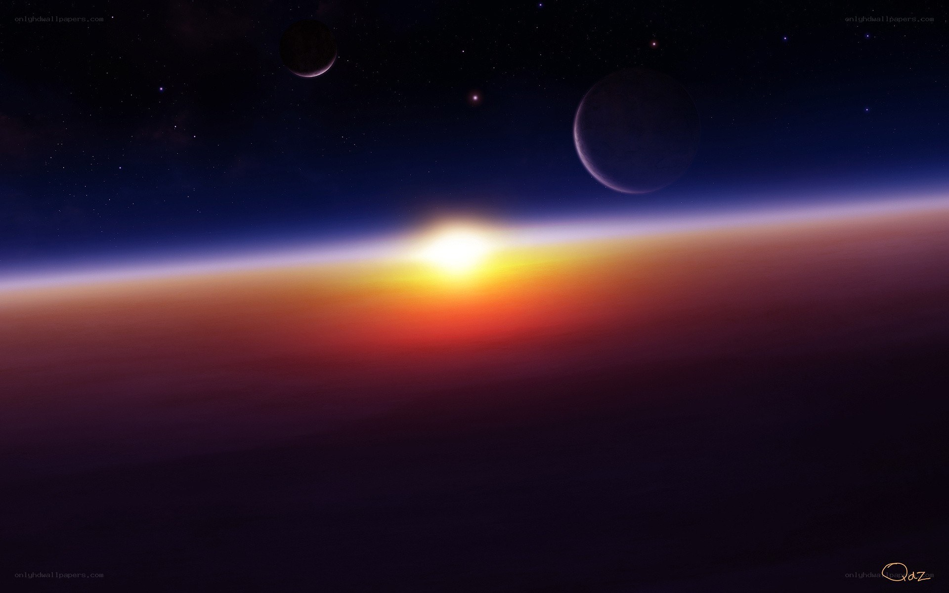 Sunrise on an alien planet