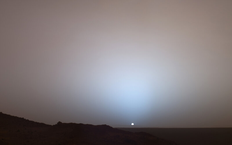 Sunrise on Mars — Gray, Desolate, Photograph