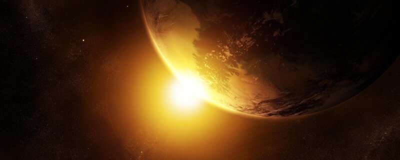 Sunrise over a distant planet