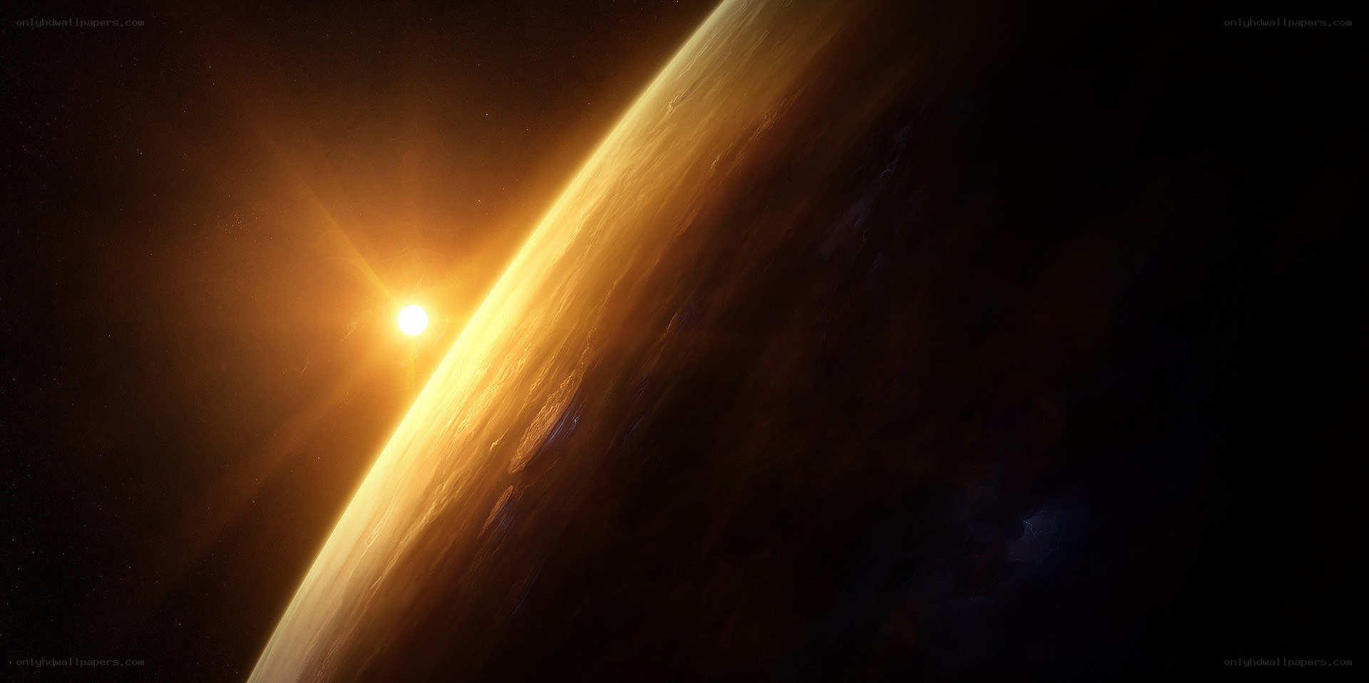 Sunrise over a distant planet