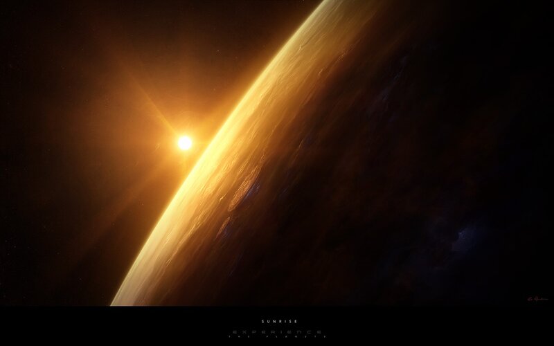 Sunrise over a distant planet
