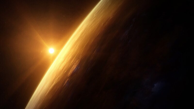Sunrise over a distant planet