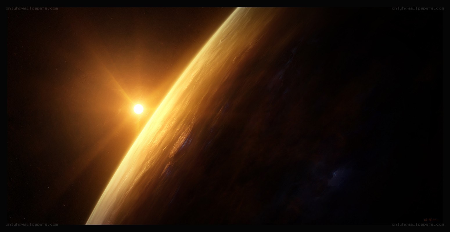 Sunrise over a distant planet