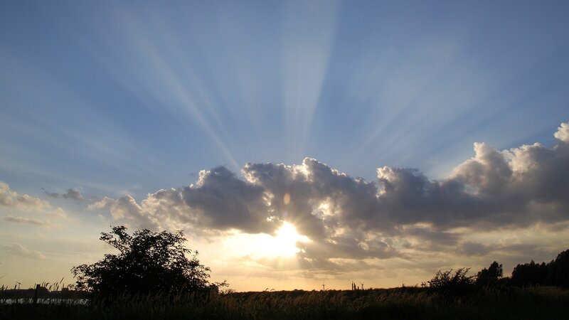Sunrise over a field
