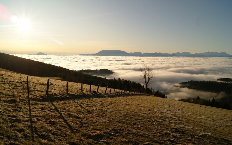 Sunrise over a sea of clouds