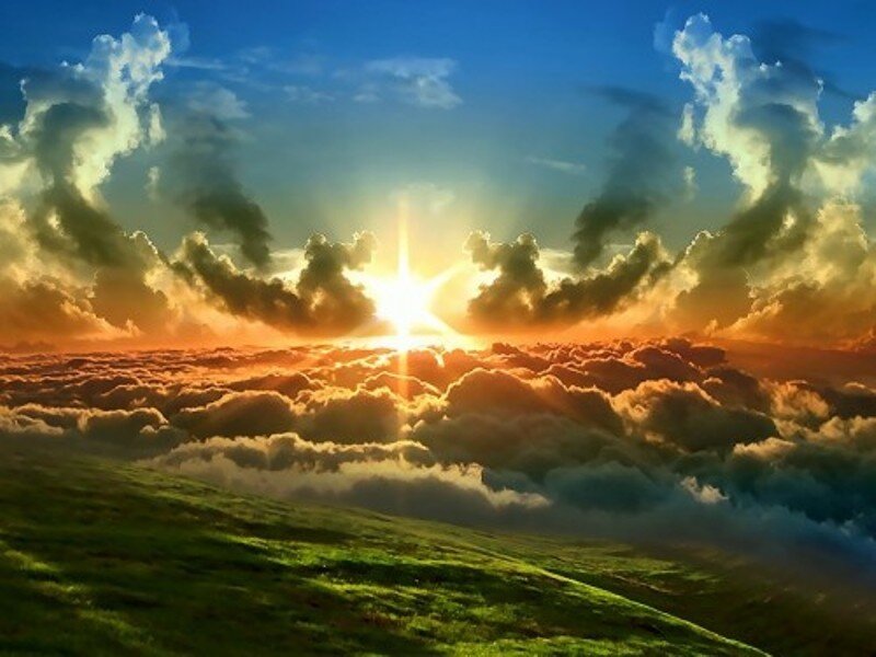 Sunrise over a sea of clouds