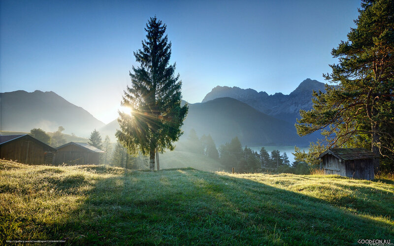 Sunrise over Alpine Valley — Blue
