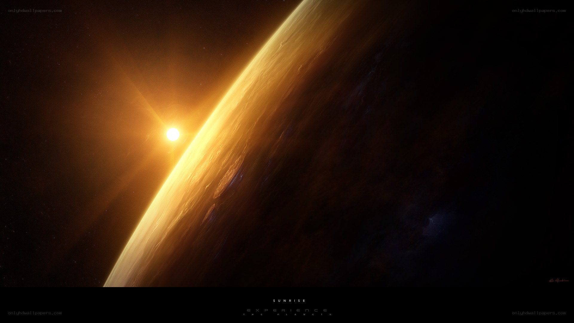 Sunrise over an alien planet