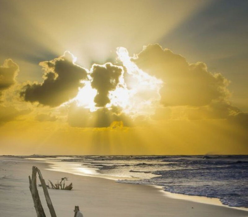 Sunrise over Beach — Yellow