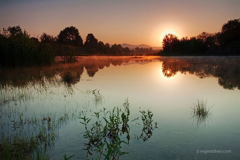 Sunrise over Calm Lake