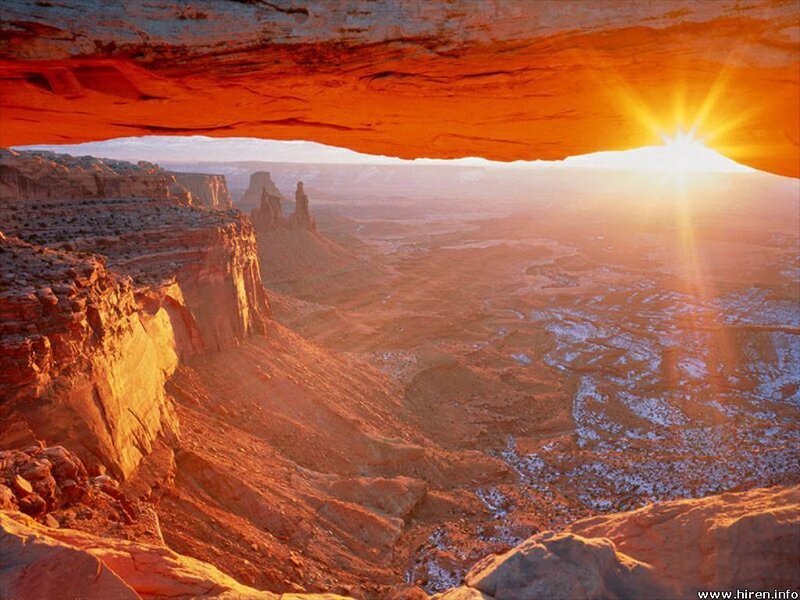 Sunrise over Canyon Arch — Orange