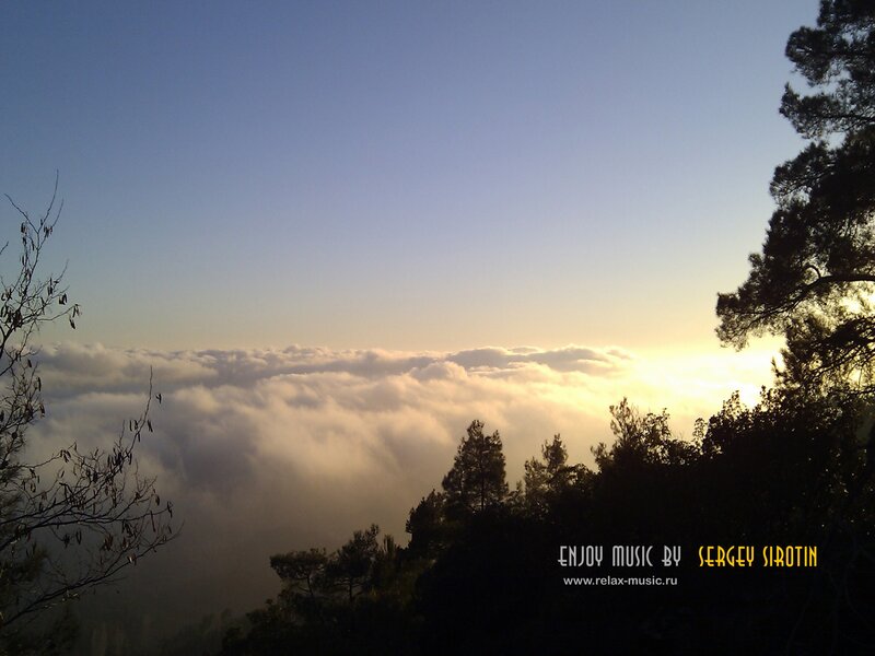 Sunrise over Cloud Sea — Blue, Serene, Photograph, Trees, Clouds